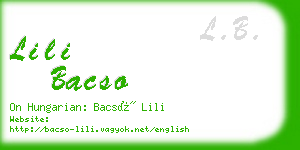 lili bacso business card